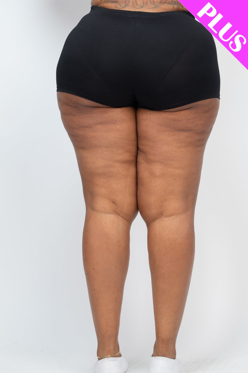 Plus Size Solid Shorts - Wholesale Capella Apparel