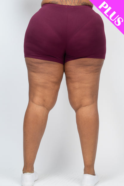 Plus Size Solid Shorts - Wholesale Capella Apparel