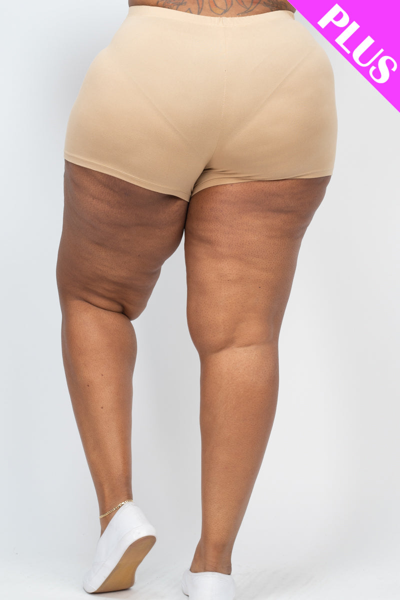 Plus Size Solid Shorts - Wholesale Capella Apparel