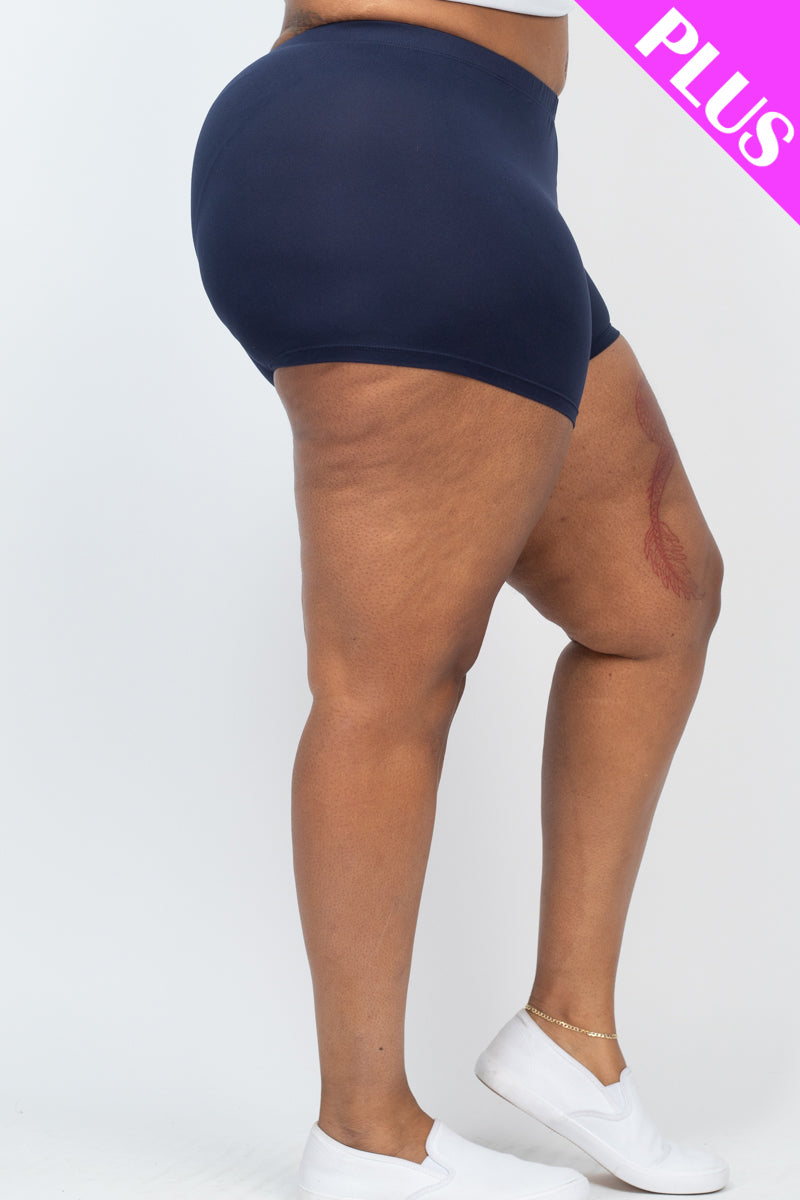 Plus Size Solid Shorts - Wholesale Capella Apparel