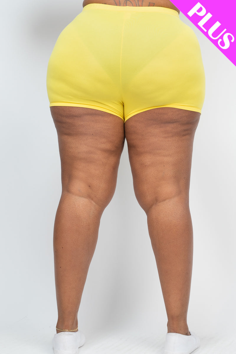 Plus Size Solid Shorts - Wholesale Capella Apparel