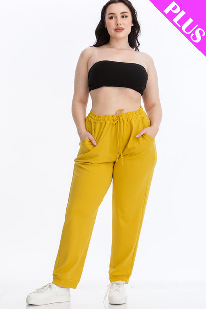 Plus Drawstring Waist Jogger Pants - Wholesale Capella Apparel