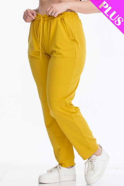 Plus Drawstring Waist Jogger Pants - Wholesale Capella Apparel