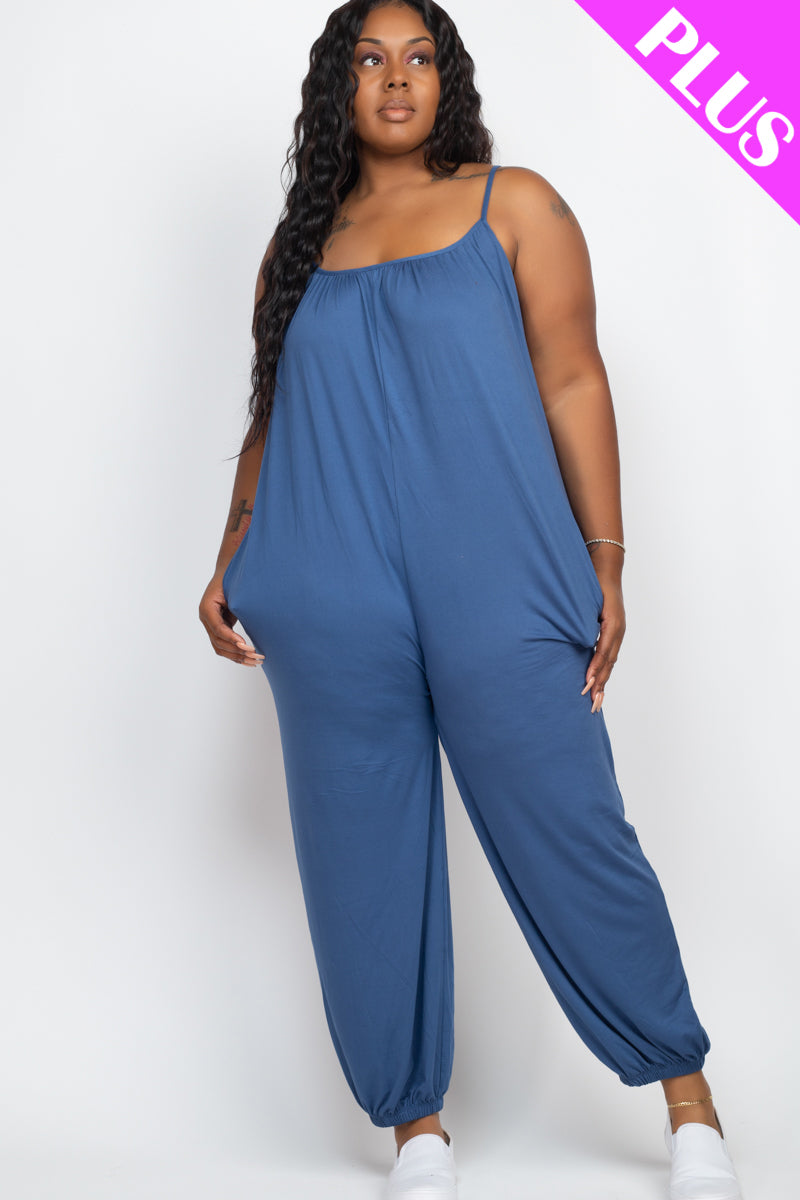 Plus Size Sleeveless Jogger Jumpsuit - Wholesale Capella Apparel