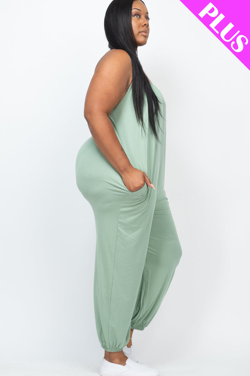 Plus Size Sleeveless Jogger Jumpsuit - Wholesale Capella Apparel