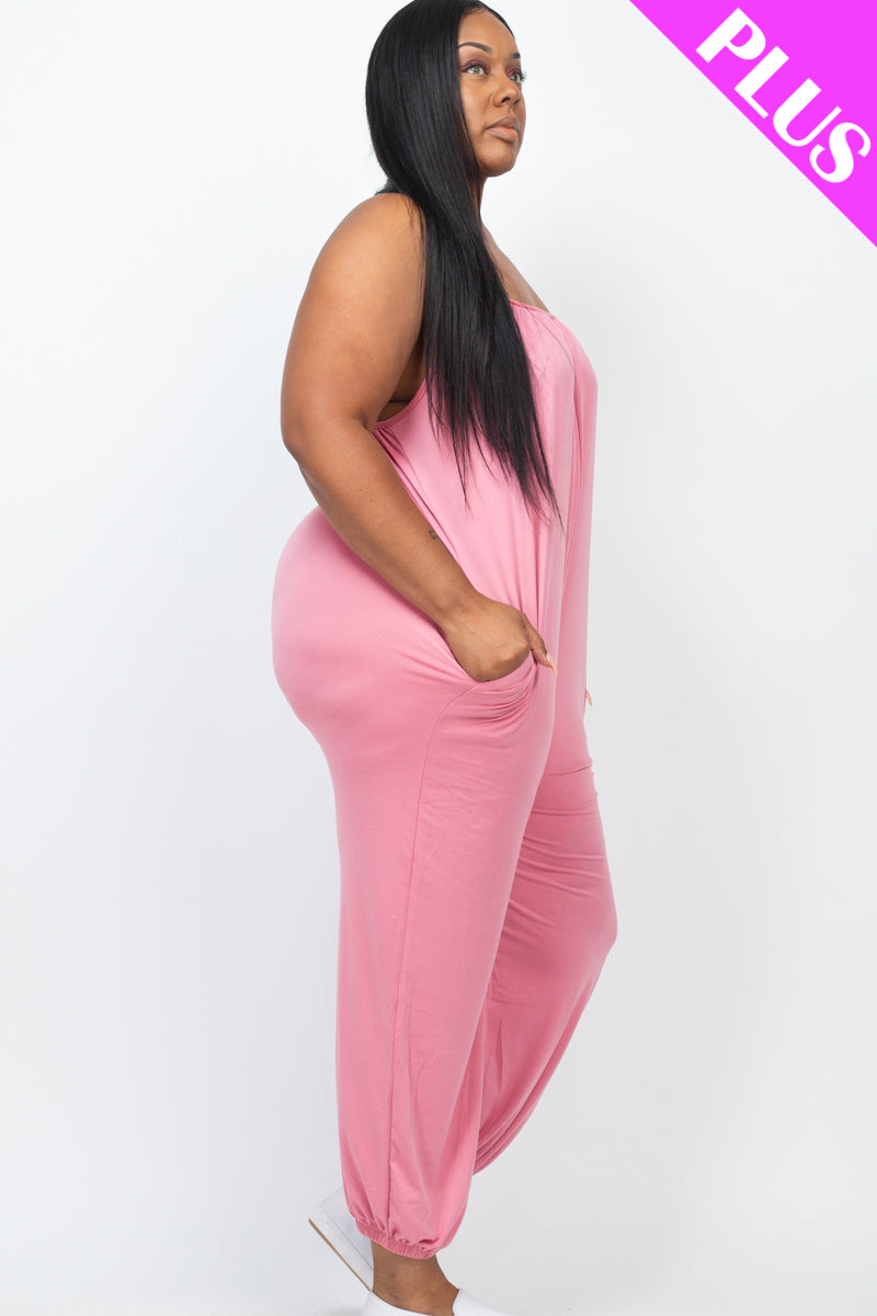 Plus Size Sleeveless Jogger Jumpsuit - Wholesale Capella Apparel