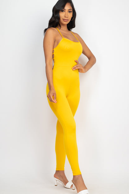 Criss-Cross Open Back Bodycon Jumpsuit - Wholesale Capella Apparel