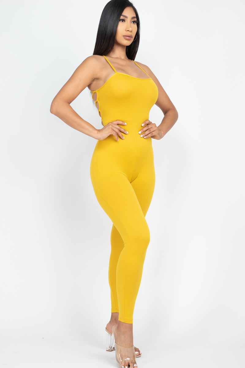 Criss-Cross Open Back Bodycon Jumpsuit - Wholesale Capella Apparel