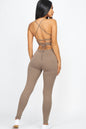 Criss-Cross Open Back Bodycon Jumpsuit - Wholesale Capella Apparel