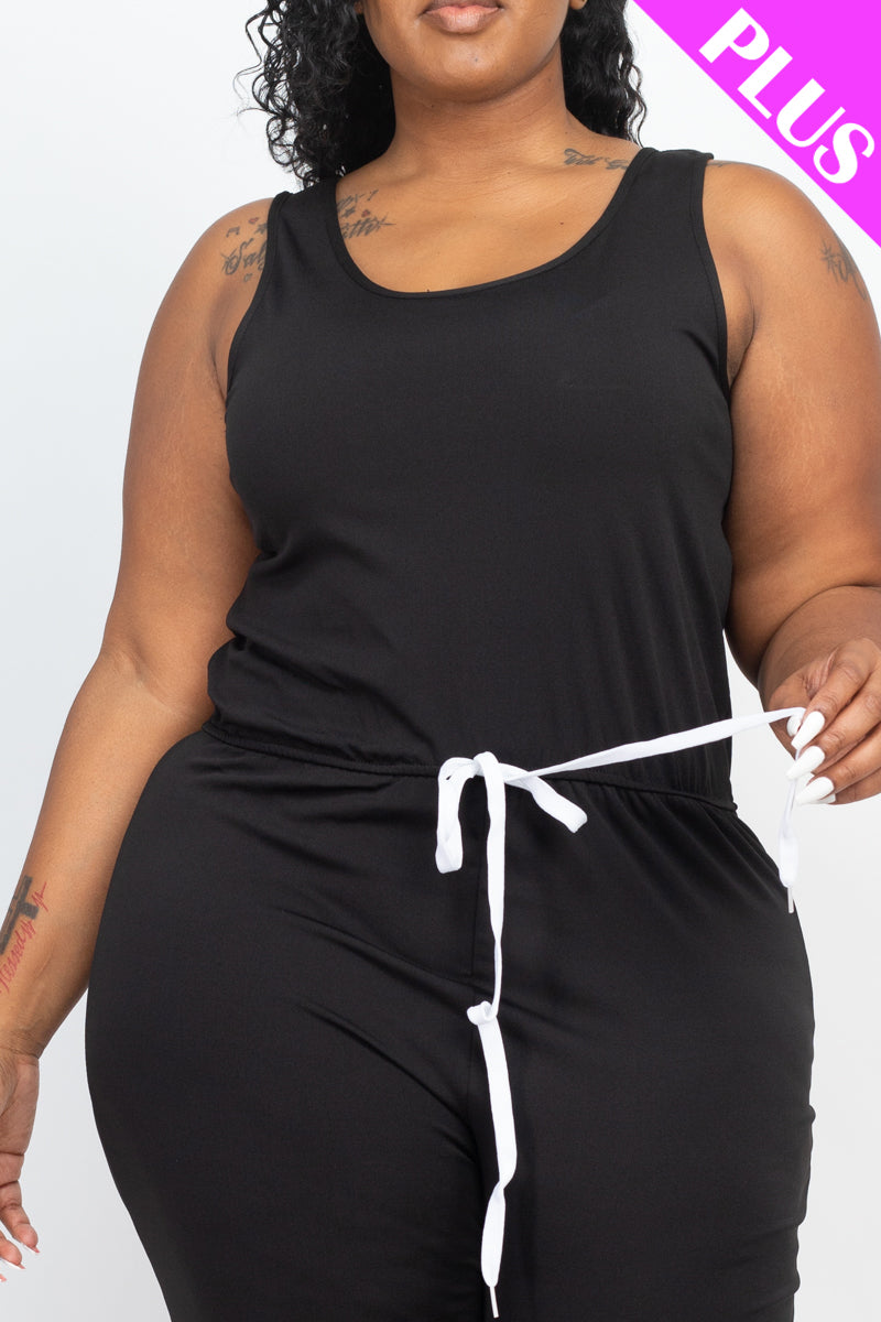 Plus Elasticized Waist Jogger Jumpsuit - Wholesale Capella Apparel