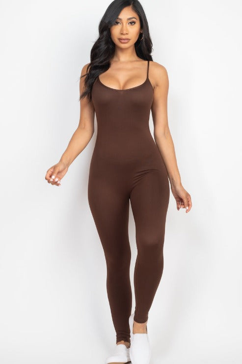 Solid Bodycon Cami Jumpsuit - Wholesale Capella Apparel