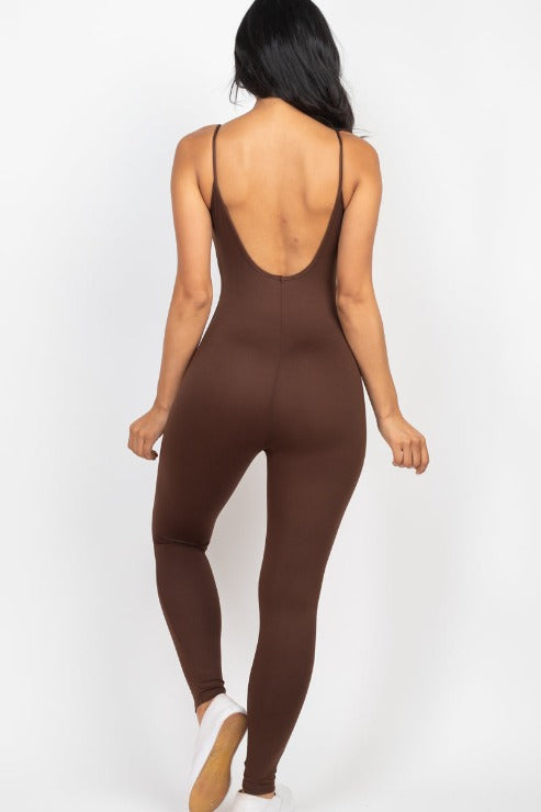 Solid Bodycon Cami Jumpsuit - Wholesale Capella Apparel