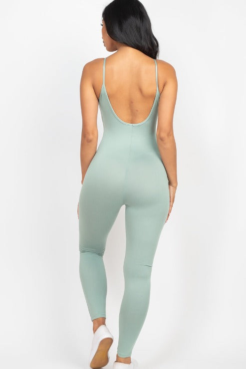 Solid Bodycon Cami Jumpsuit - Wholesale Capella Apparel