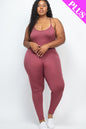 Plus Size Solid Bodycon Cami Jumpsuit - Wholesale Capella Apparel