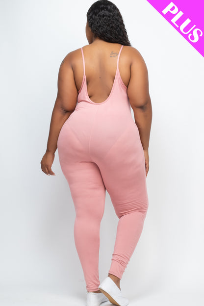 Plus Size Solid Bodycon Cami Jumpsuit - Wholesale Capella Apparel