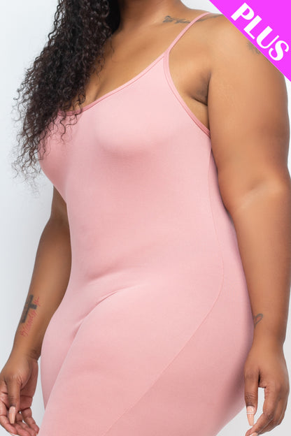 Plus Size Solid Bodycon Cami Jumpsuit - Wholesale Capella Apparel