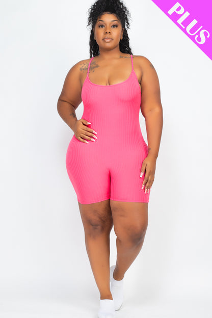 Plus Ribbed Bodycon Romper - Wholesale Capella Apparel