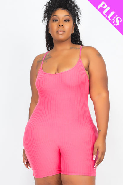 Plus Ribbed Bodycon Romper - Wholesale Capella Apparel