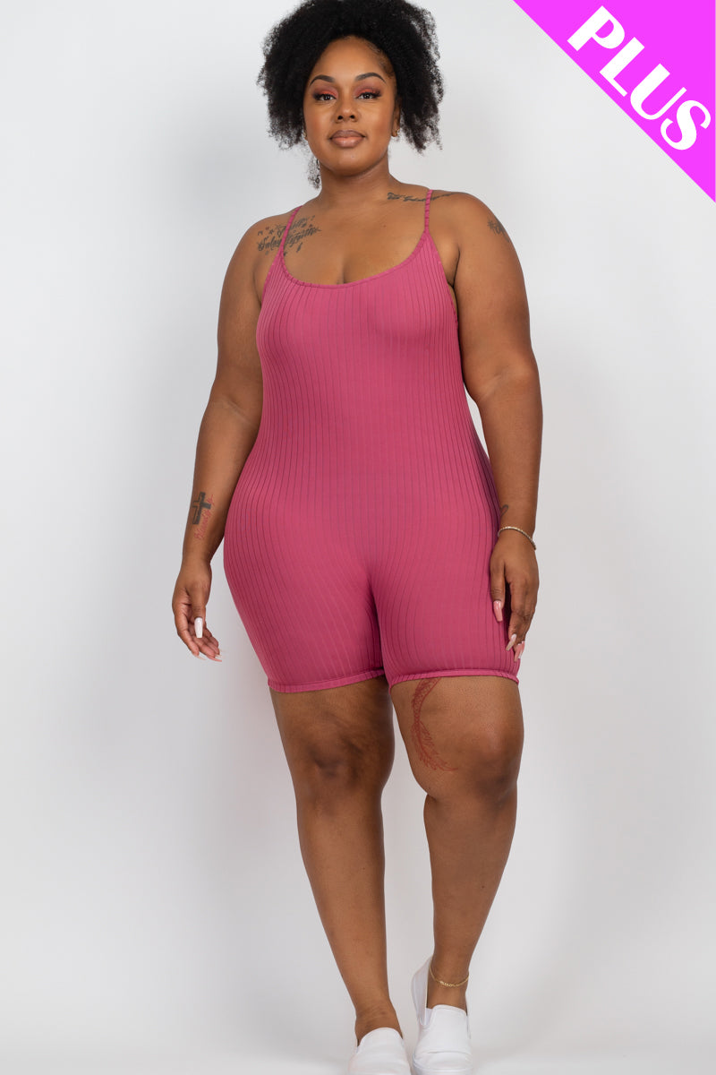 Plus Ribbed Bodycon Romper - Wholesale Capella Apparel