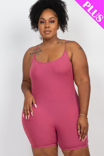 Plus Ribbed Bodycon Romper - Wholesale Capella Apparel