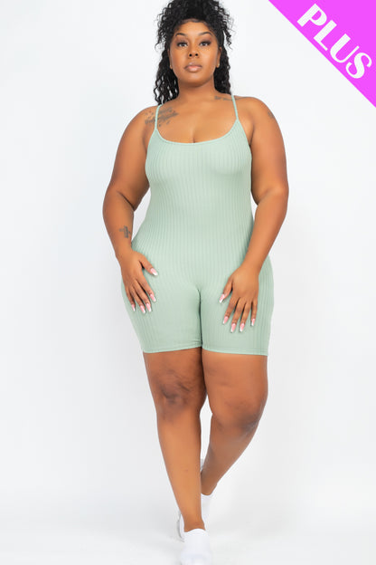 Plus Ribbed Bodycon Romper - Wholesale Capella Apparel