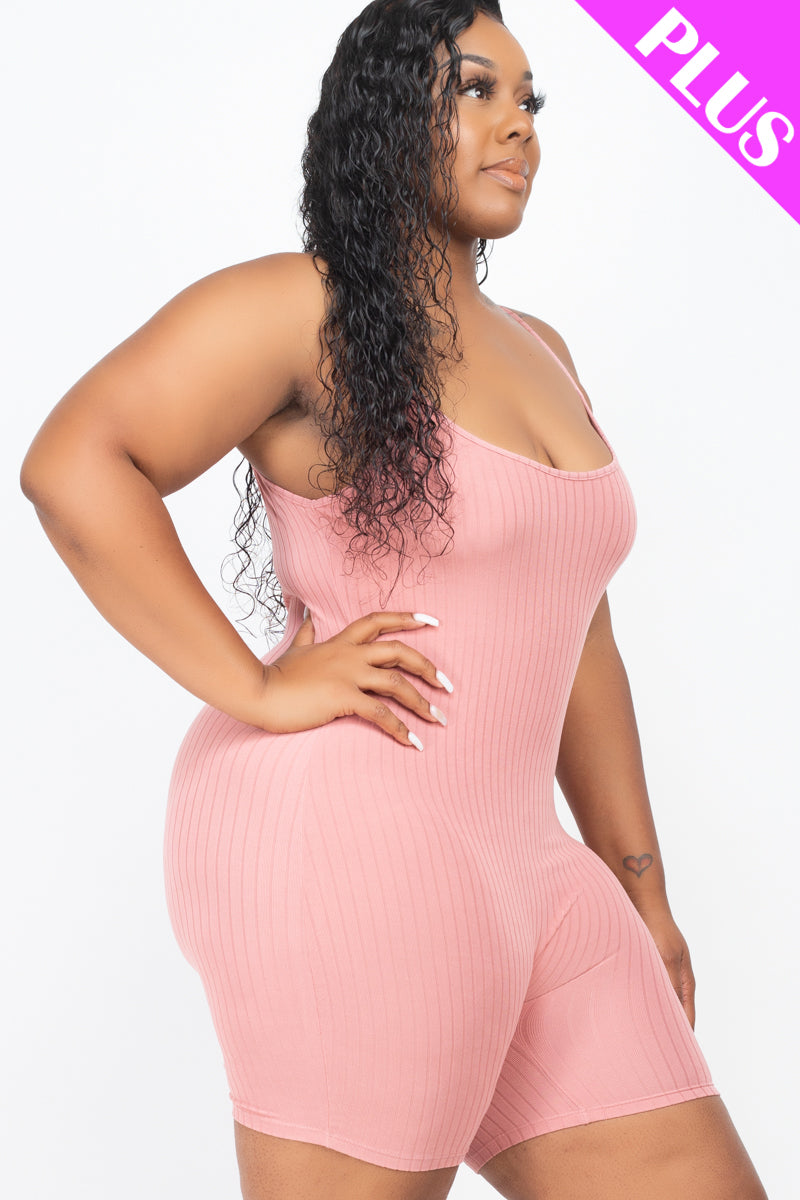 Plus Ribbed Bodycon Romper - Wholesale Capella Apparel