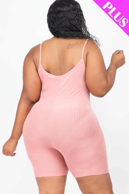 Plus Ribbed Bodycon Romper - Wholesale Capella Apparel