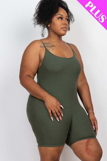 Plus Ribbed Bodycon Romper - Wholesale Capella Apparel