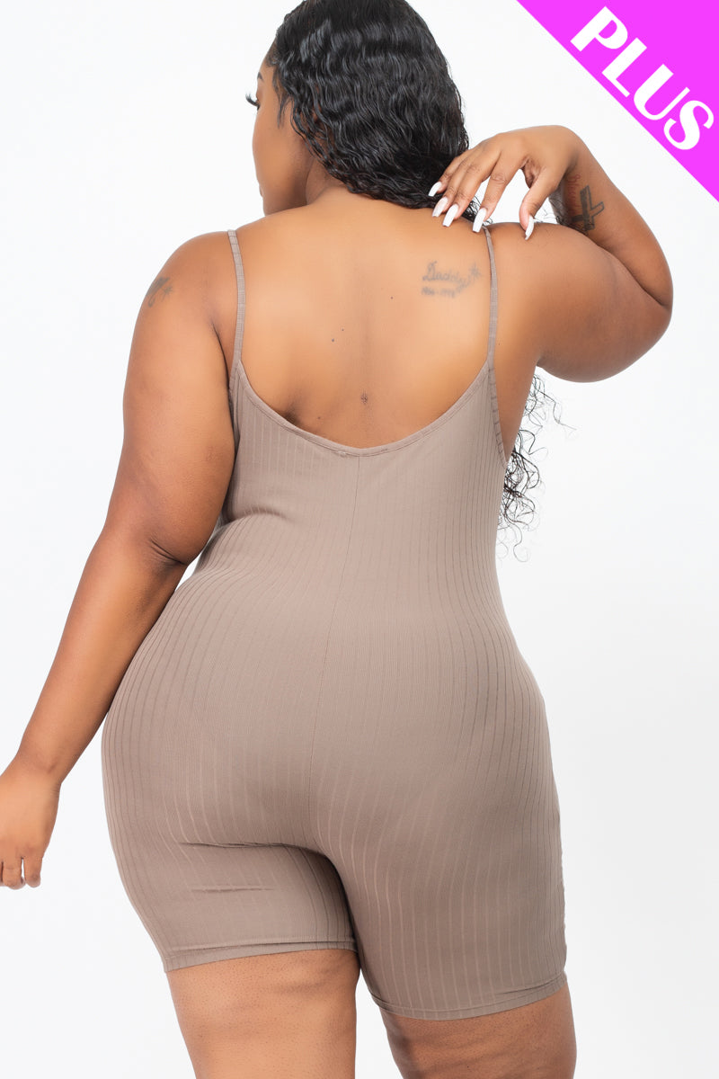 Plus Ribbed Bodycon Romper - Wholesale Capella Apparel