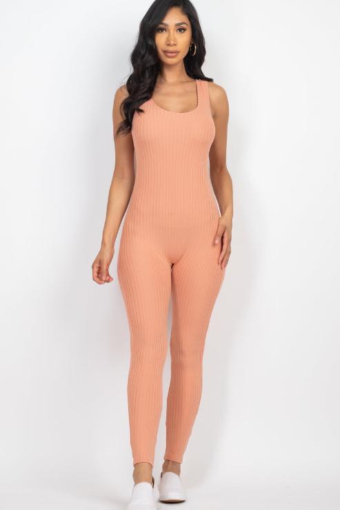 Ribbed Scoop Neck Bodycon Jumpsuit - Wholesale Capella Apparel