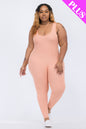 Plus Ribbed Scoop Neck Bodycon Jumpsuit - Wholesale Capella Apparel