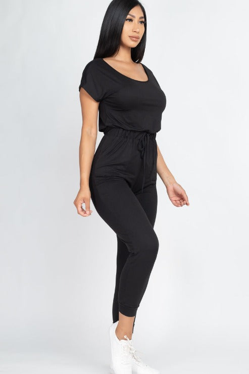 Two-way Shoulder Drawstring Jumpsuit - Wholesale Capella Apparel