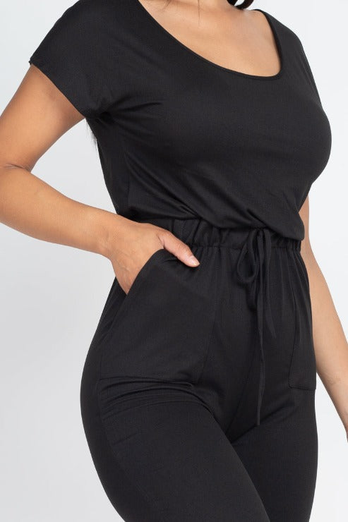 Two-way Shoulder Drawstring Jumpsuit - Wholesale Capella Apparel