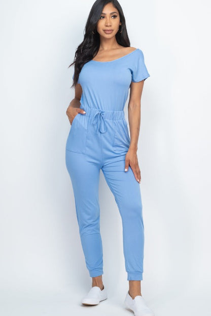 Two-way Shoulder Drawstring Jumpsuit - Wholesale Capella Apparel