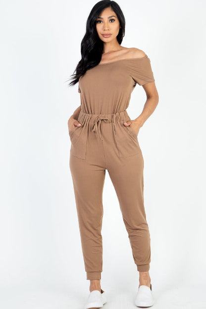 Two-way Shoulder Drawstring Jumpsuit - Wholesale Capella Apparel
