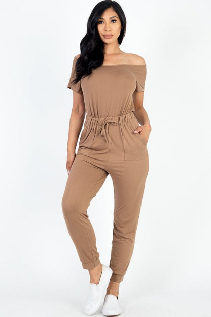 Two-way Shoulder Drawstring Jumpsuit - Wholesale Capella Apparel