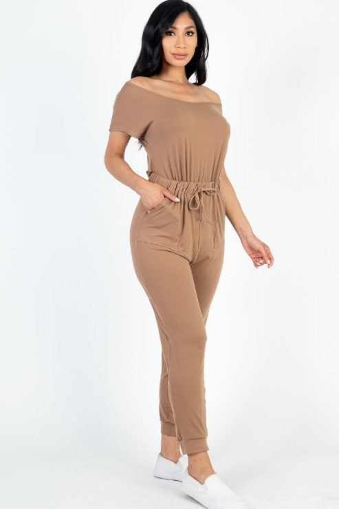 Two-way Shoulder Drawstring Jumpsuit - Wholesale Capella Apparel