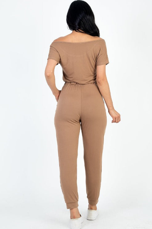 Two-way Shoulder Drawstring Jumpsuit - Wholesale Capella Apparel