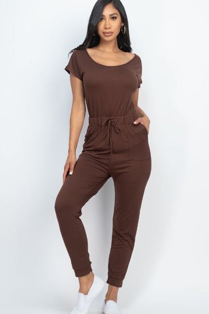 Two-way Shoulder Drawstring Jumpsuit - Wholesale Capella Apparel