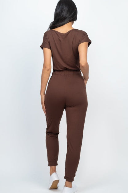 Two-way Shoulder Drawstring Jumpsuit - Wholesale Capella Apparel