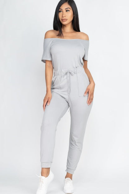 Two-way Shoulder Drawstring Jumpsuit - Wholesale Capella Apparel