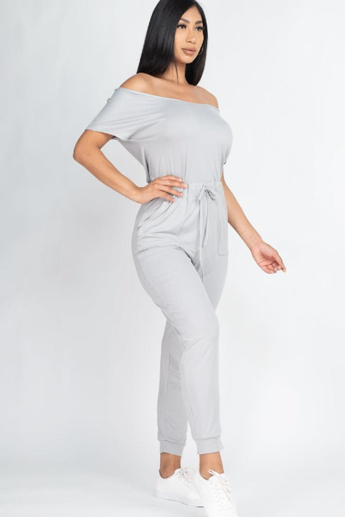 Two-way Shoulder Drawstring Jumpsuit - Wholesale Capella Apparel