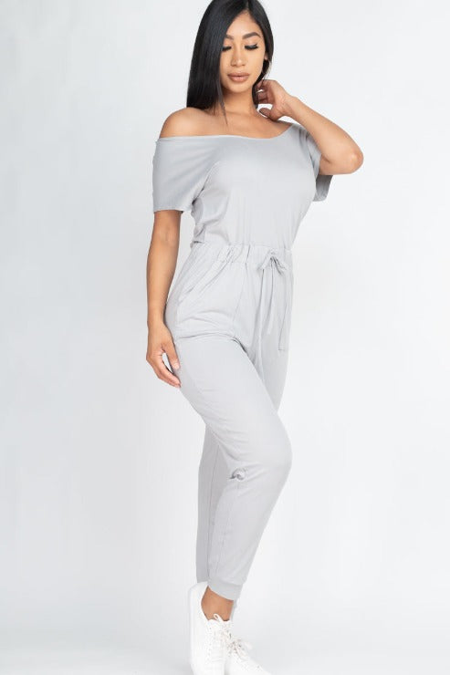 Two-way Shoulder Drawstring Jumpsuit - Wholesale Capella Apparel