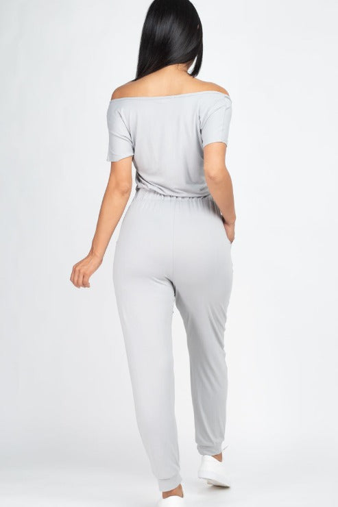 Two-way Shoulder Drawstring Jumpsuit - Wholesale Capella Apparel