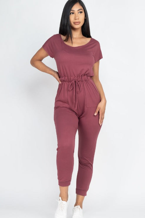 Two-way Shoulder Drawstring Jumpsuit - Wholesale Capella Apparel