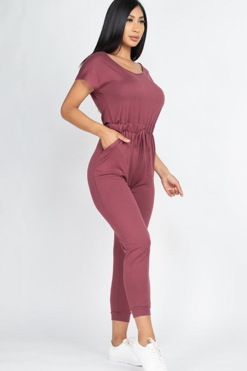 Two-way Shoulder Drawstring Jumpsuit - Wholesale Capella Apparel