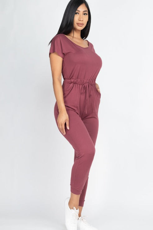 Two-way Shoulder Drawstring Jumpsuit - Wholesale Capella Apparel