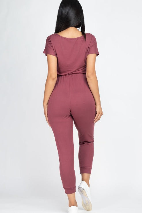 Two-way Shoulder Drawstring Jumpsuit - Wholesale Capella Apparel