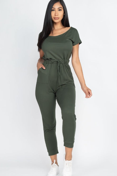 Two-way Shoulder Drawstring Jumpsuit - Wholesale Capella Apparel