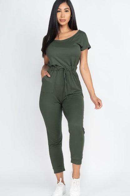 Two-way Shoulder Drawstring Jumpsuit - Wholesale Capella Apparel